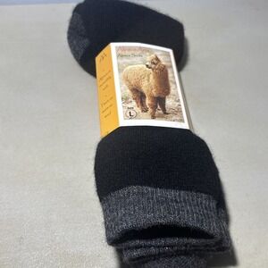Alpaca Arte Socks Sz Lg Black gray made in Peru Warm Soft NWT